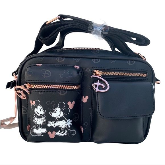 Disney Womens Black Disney Mickey & Minnie Mouse 2 In 1 Crossbody Bag One Size - Picture 8 of 14